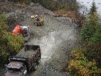 Ground work for preparation of pile driving on West Side of the River - Click for larger image